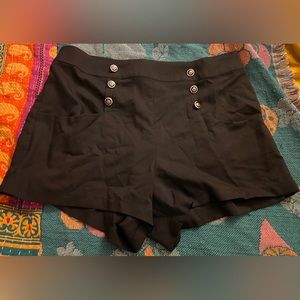 Unique-Vintage Black zip back sailor short sz 1x